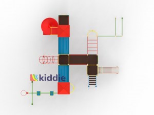 Игровой комплекс Замок 3 с пластиковой горкой